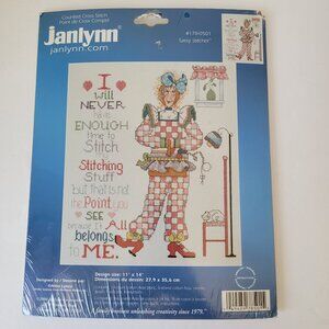 Vtg JanLynn Counted Cross Stitch Kit 2004 Sassy Stitcher  #178-0501 Sealed